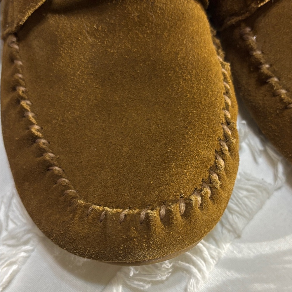 Minnetonka Tan Suede Moccasin Boots Women’s sz 9 - Picture 10 of 12